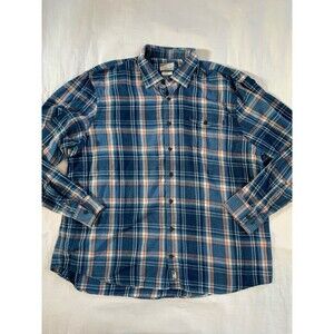 Johnnie-O Flannel Shirt Mens Size XXL Blue Plaid Long Sleeve Button Up